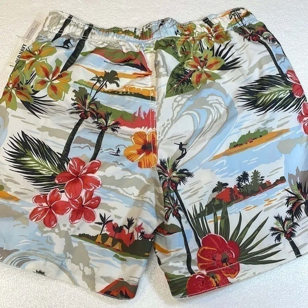 Old Navy Men Tropical Print Swim Trunks Size L